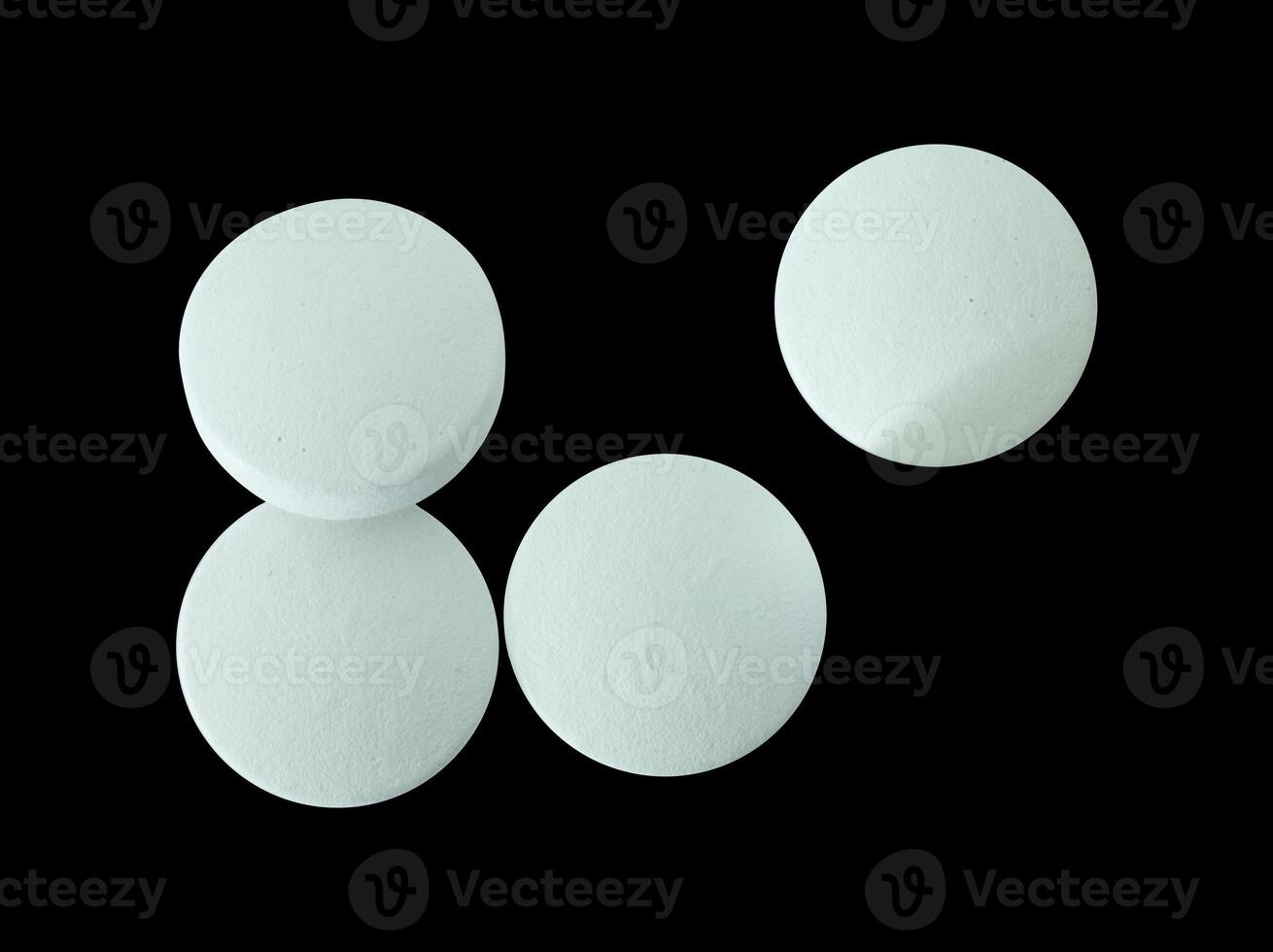 Set of white round pill isolated element photo
