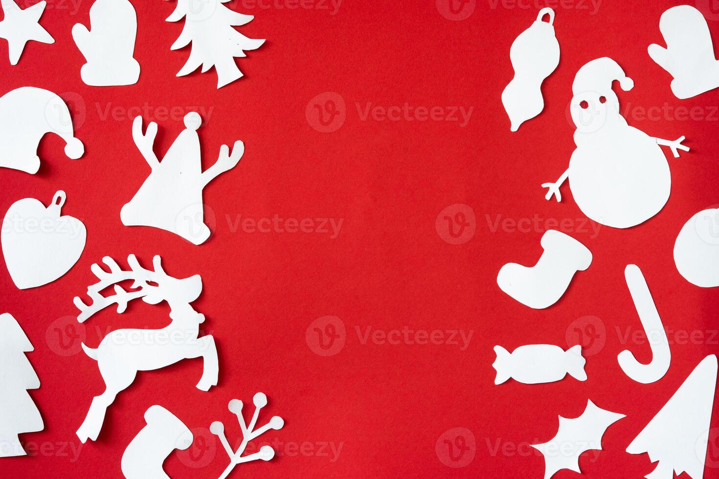 Christmas paper cut out craft background photo