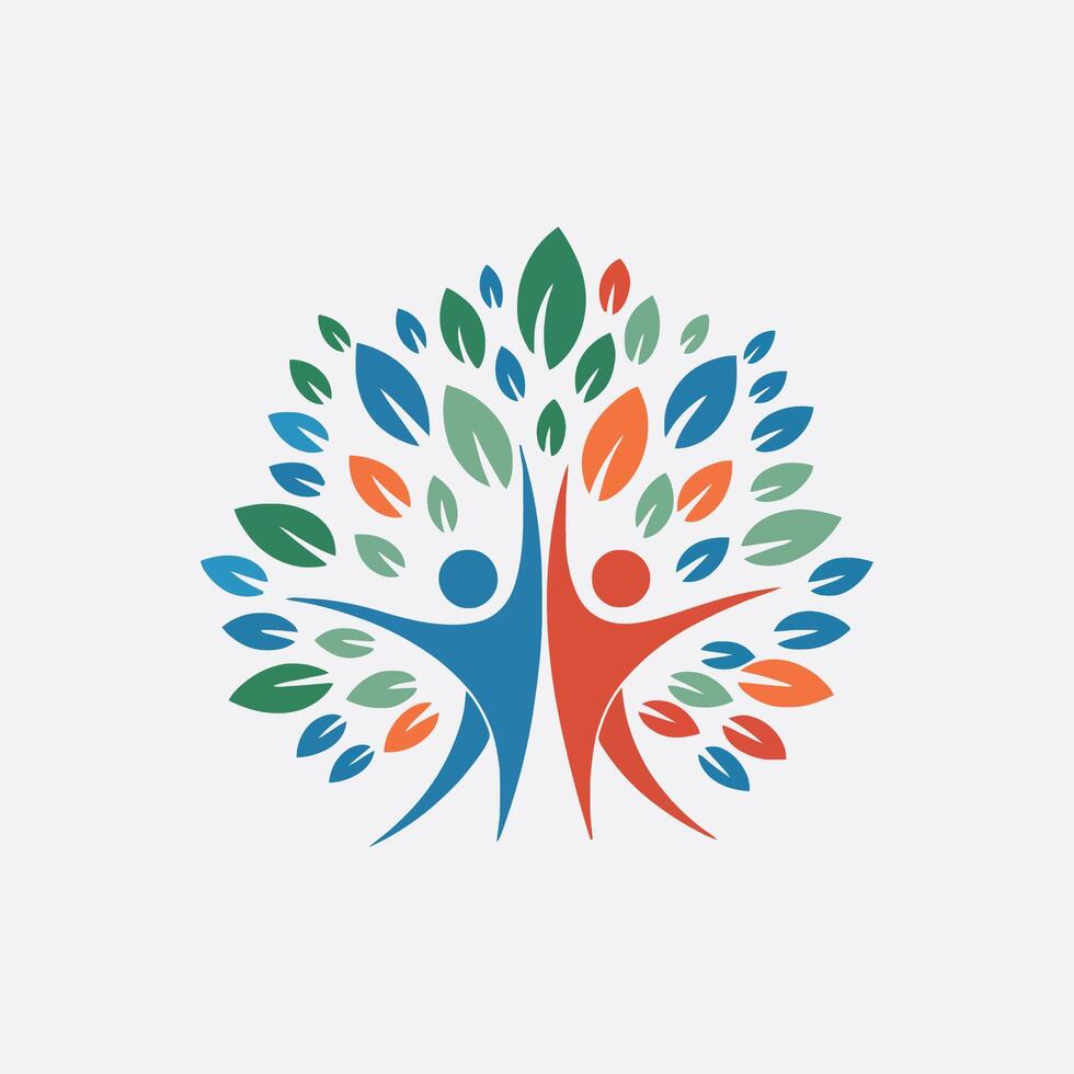 a logo for a company that is made up of two people holding hands vector