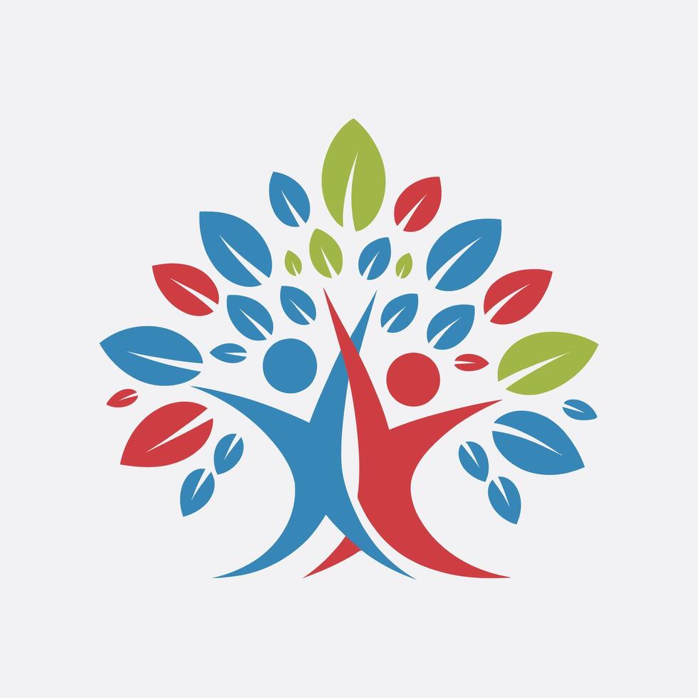a logo for a company that is made up of two people holding hand vector
