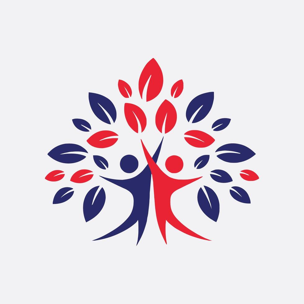 a logo for a company that has two people holding hands vector