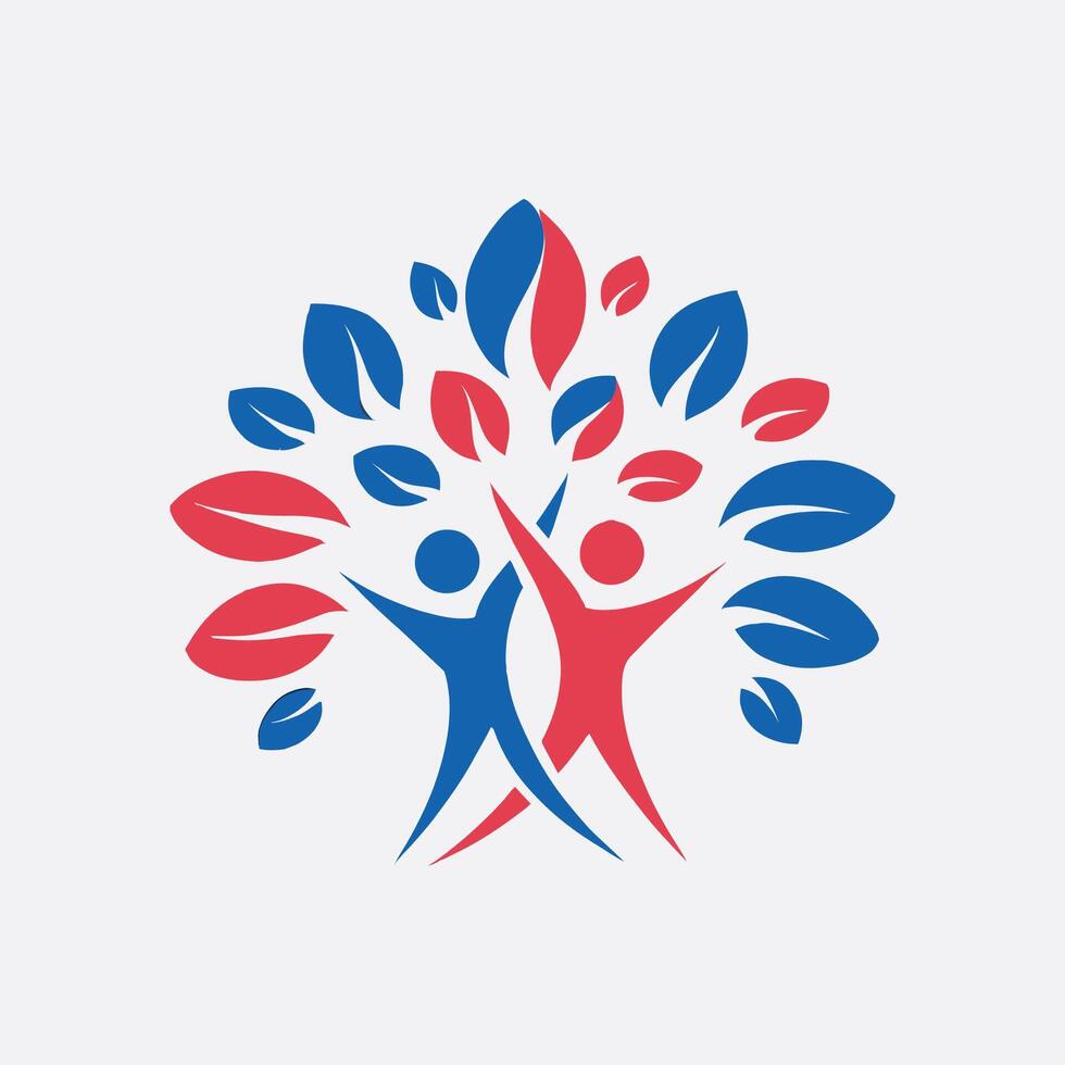 a logo for a company that is made up of two people holding hands icon vector