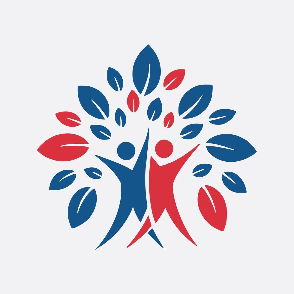a logo for a company that is made up of two people holding hands logo vector