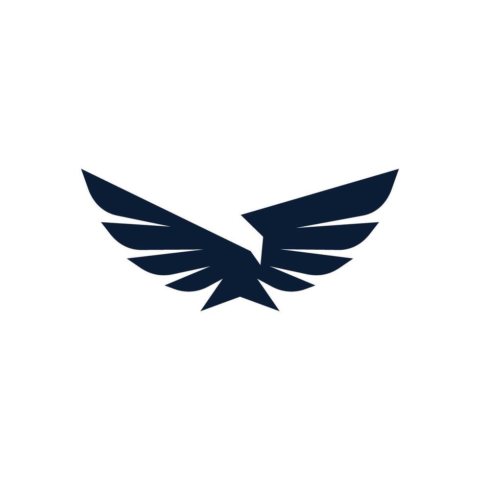 silhouette flying eagle logo design vector