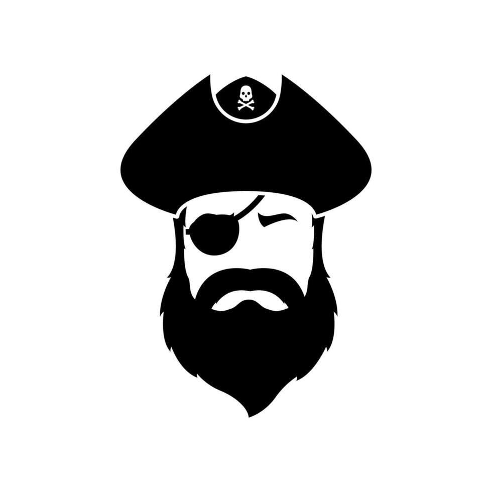 Icon of an Evil Pirate with beard. vector