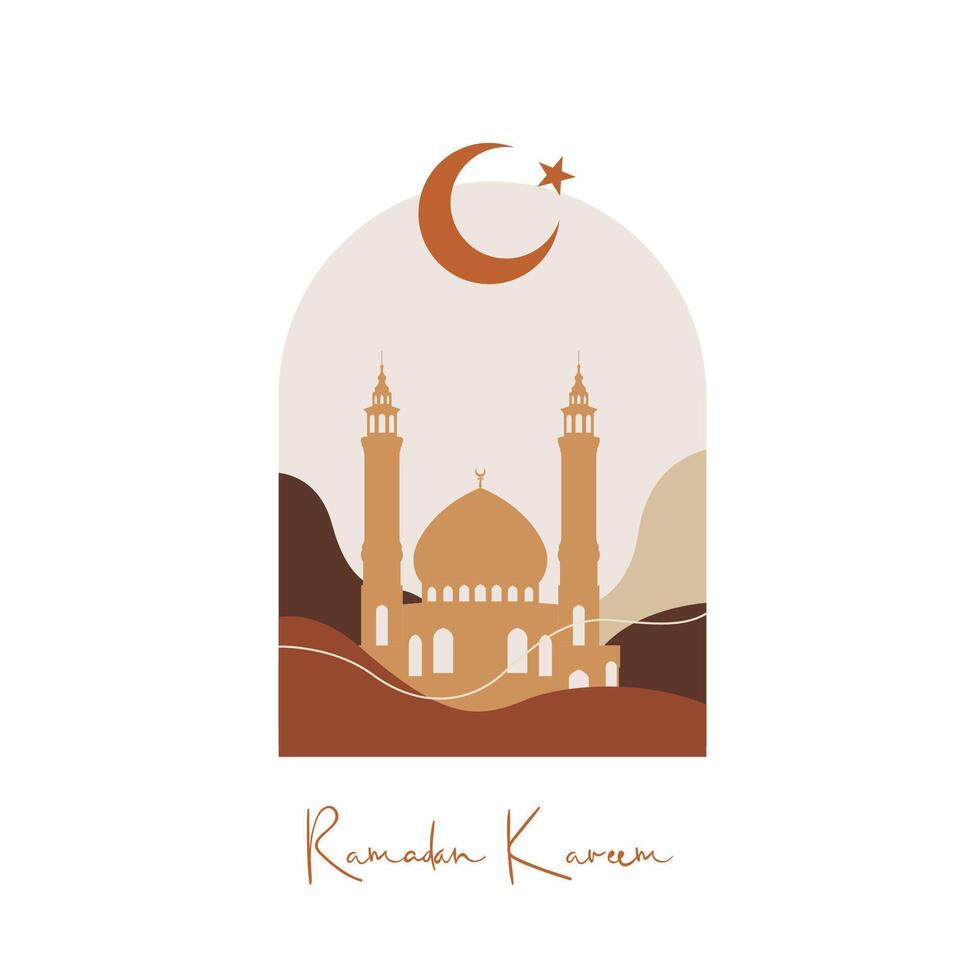 Ramadan Kareem islamic banner. vector