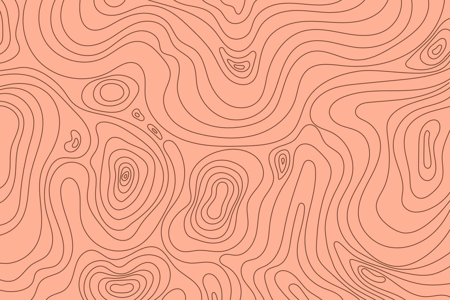 Topographic Landscape Map in Hand Drawn Style. Banner with geographic mountain relief. Wavy abstract contour background with cartography texture vector