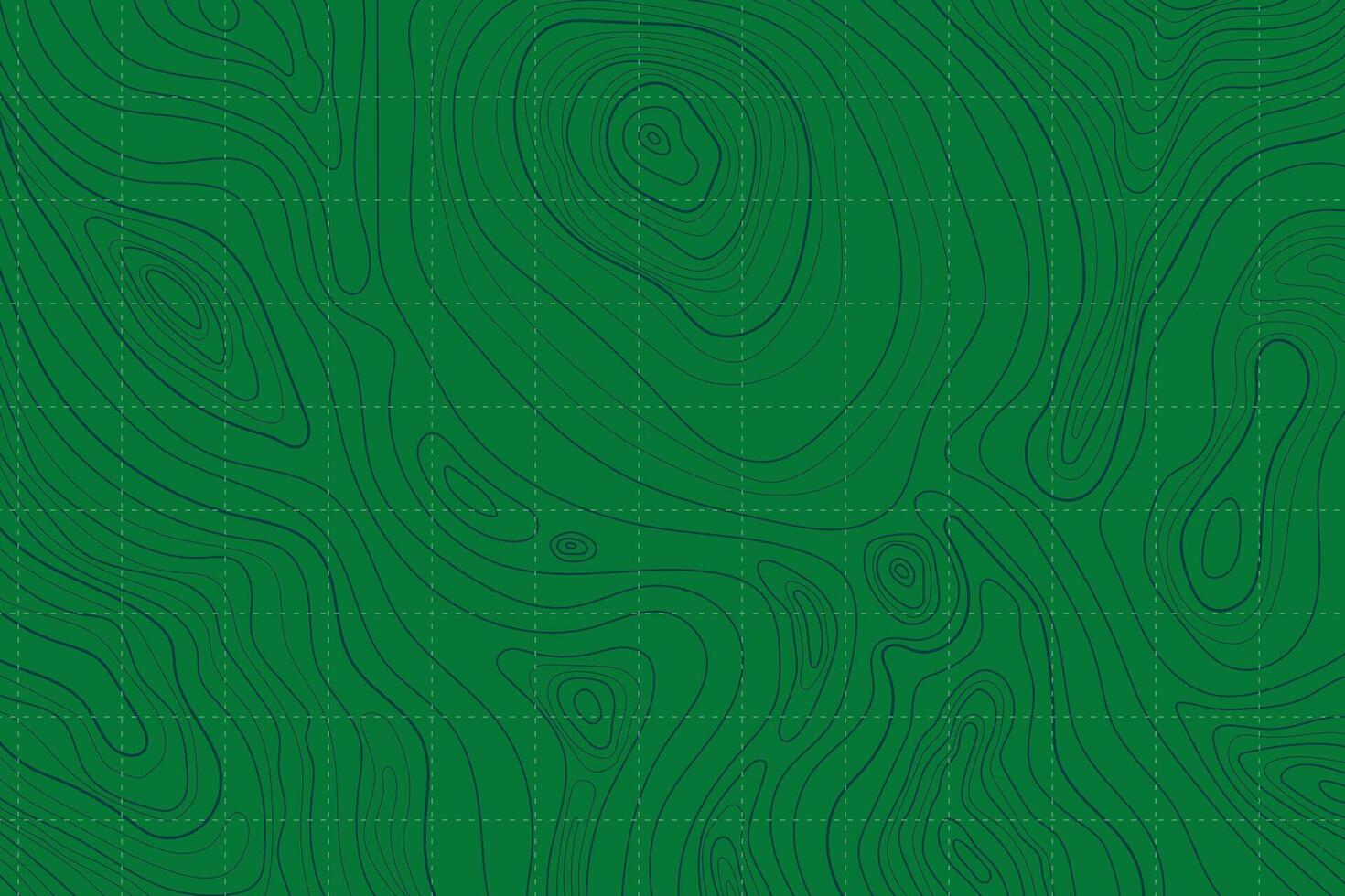 Topographic Green Landscape Map with Grid and Lines, Outline Terrain. Banner with geographic mountain relief. Wavy abstract contour background with cartography texture vector