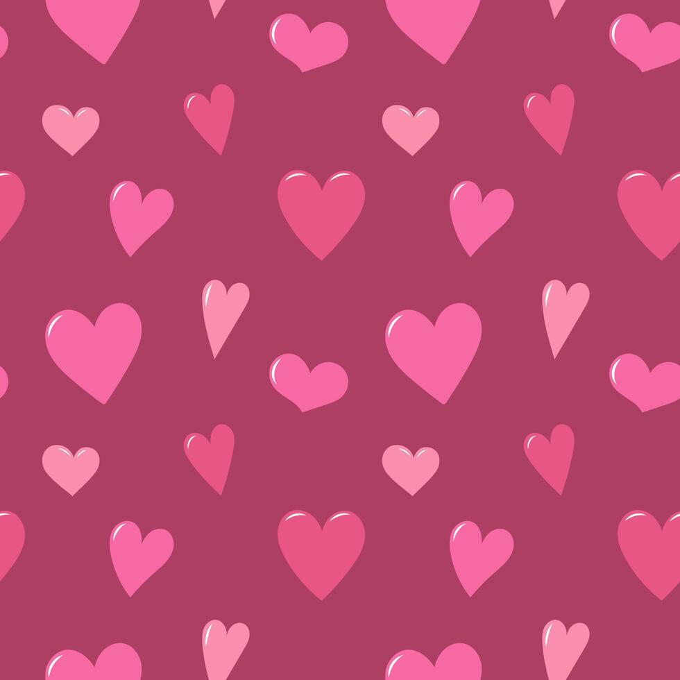Seamless pattern with pink hearts. Valentine's Day background for textiles and packaging. illustration. vector