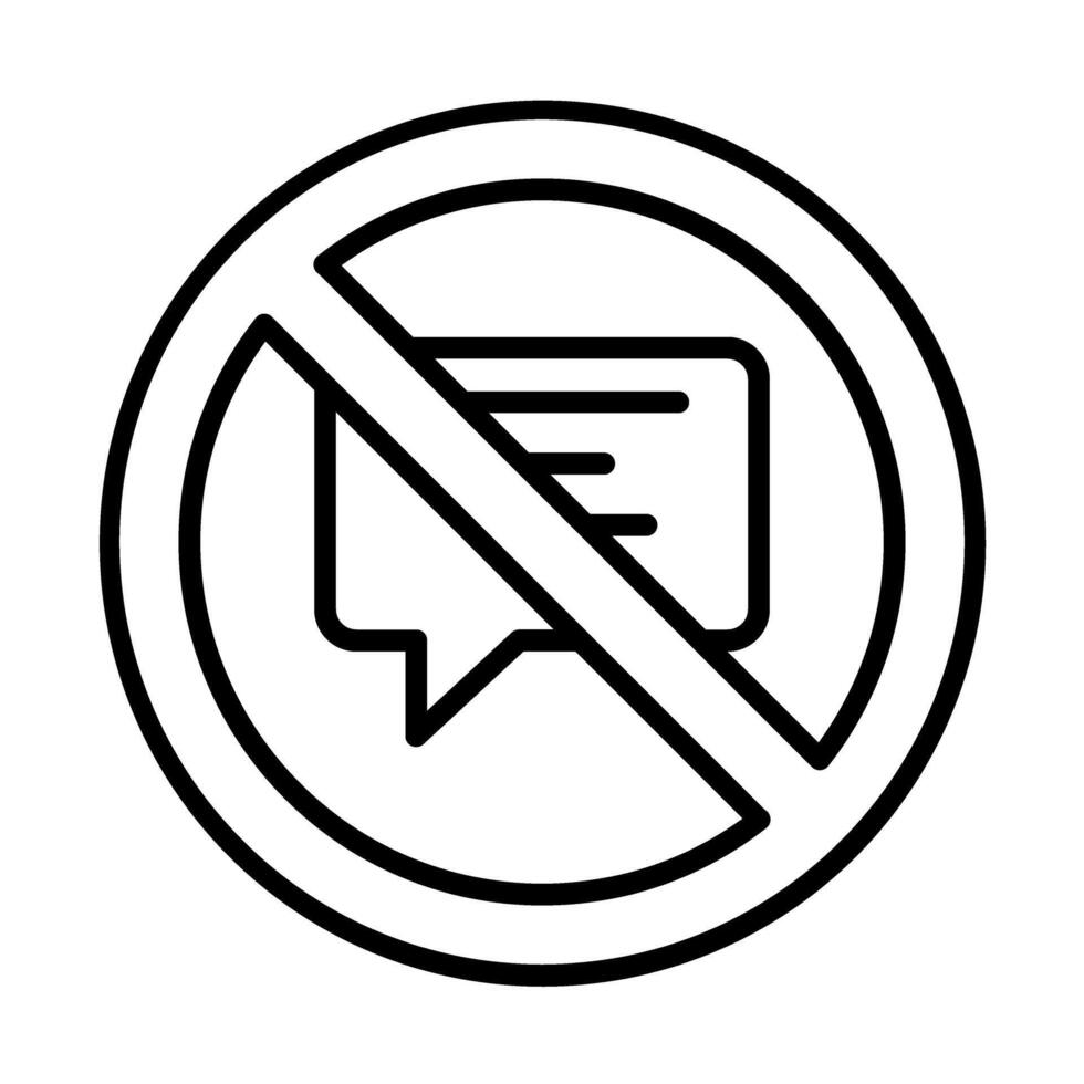 No talking Line Icon Design vector