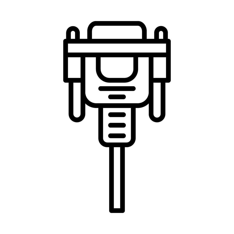 Vga cable Line Icon Design vector