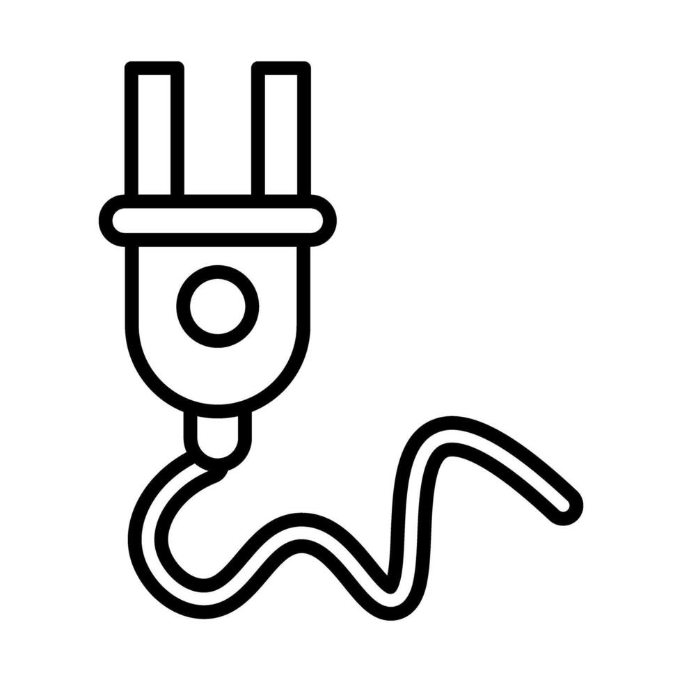 Plug solid black Line Icon Design vector