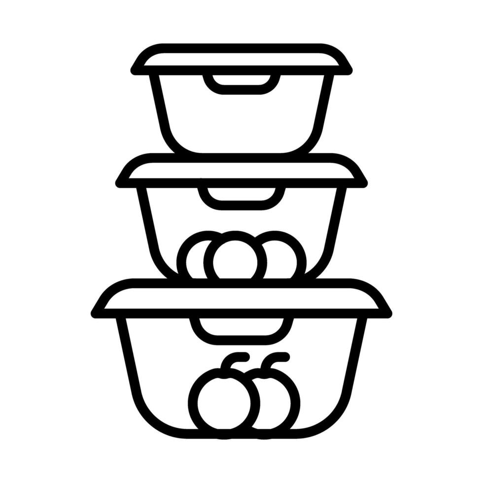 Food container Line Icon Design vector