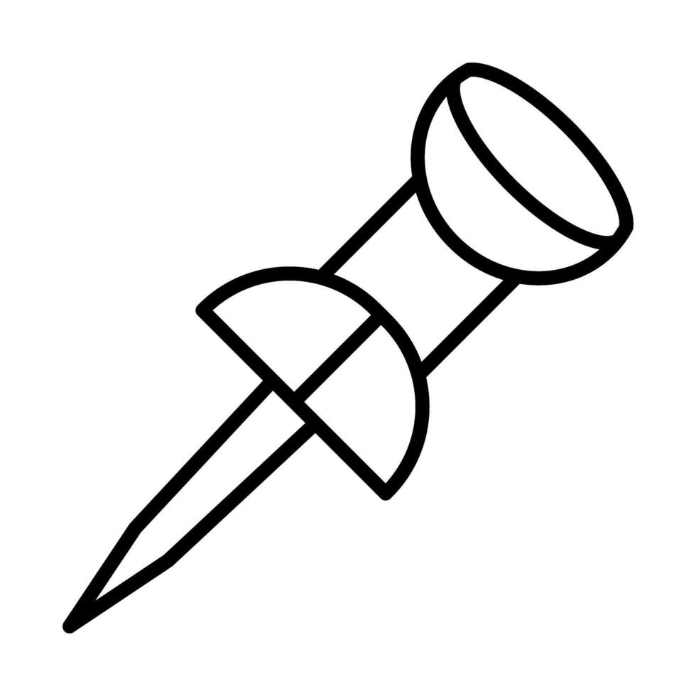 Push pin solid black Line Icon Design vector