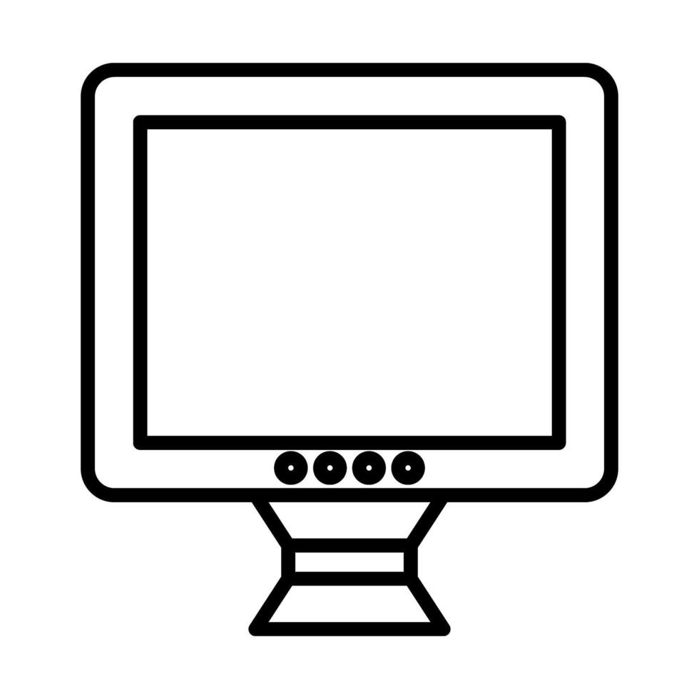 Monitor Black Line Icon Design vector