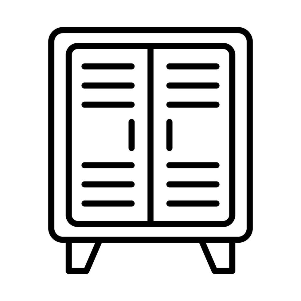 Lockers Line Icon Design vector