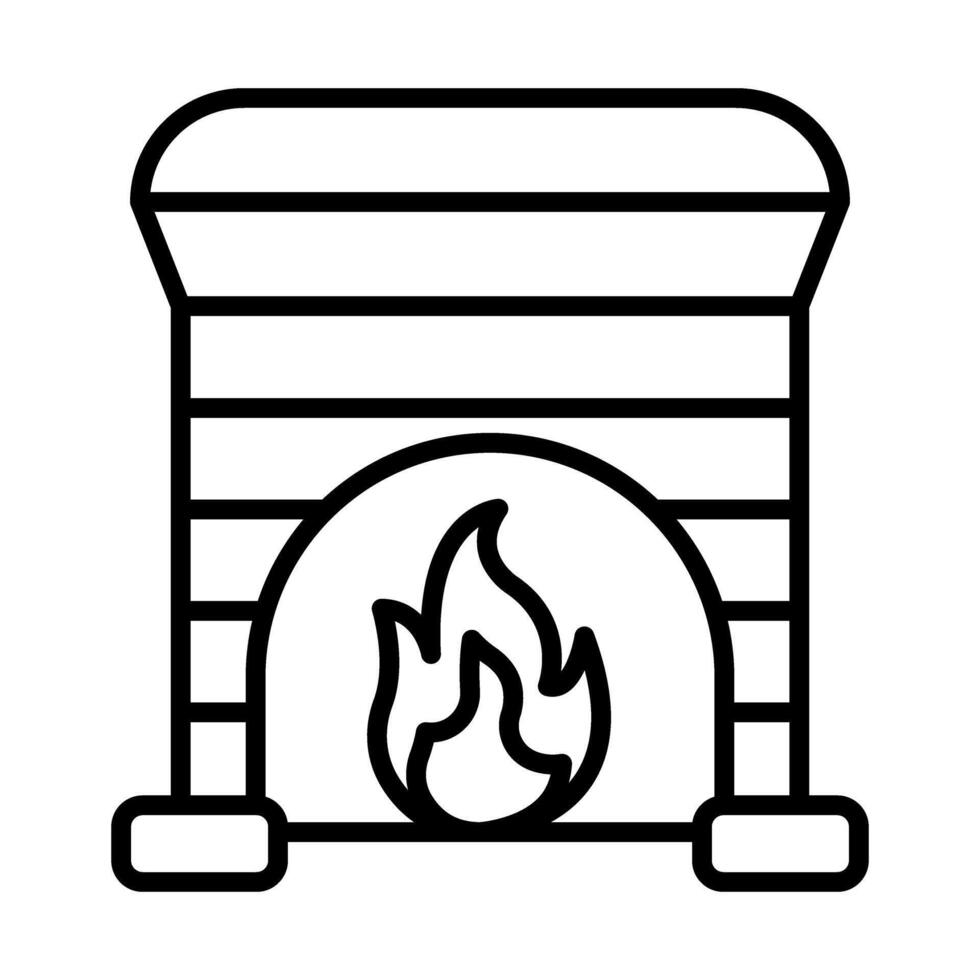 Fire place line icon deisgn vector