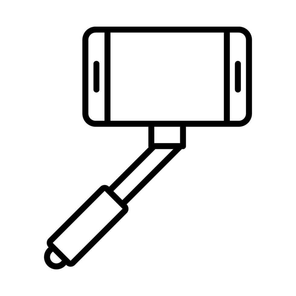 Selfie stick solid blackLine Icon Design vector