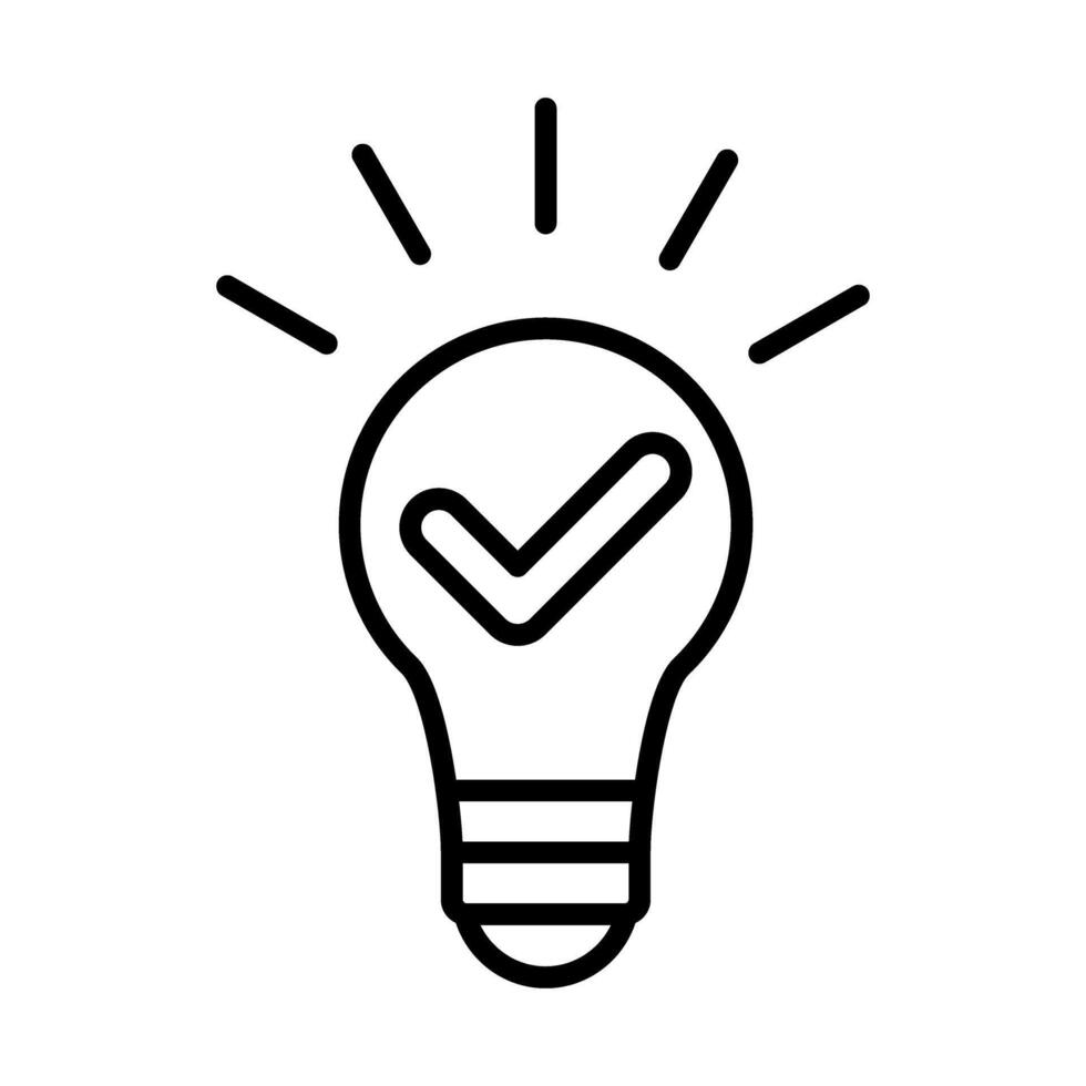 Light bulb solid black Line Icon Design vector