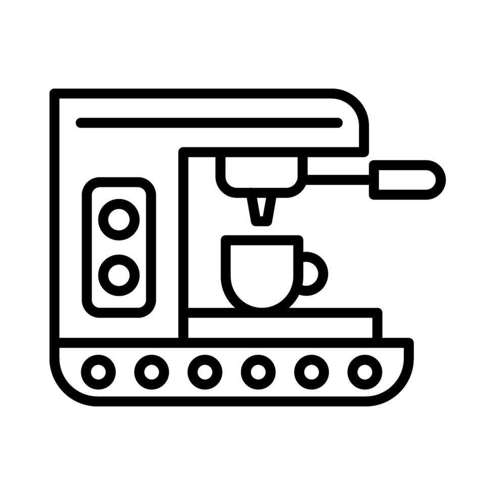 Coffee Machine solid black Line Icon Design vector