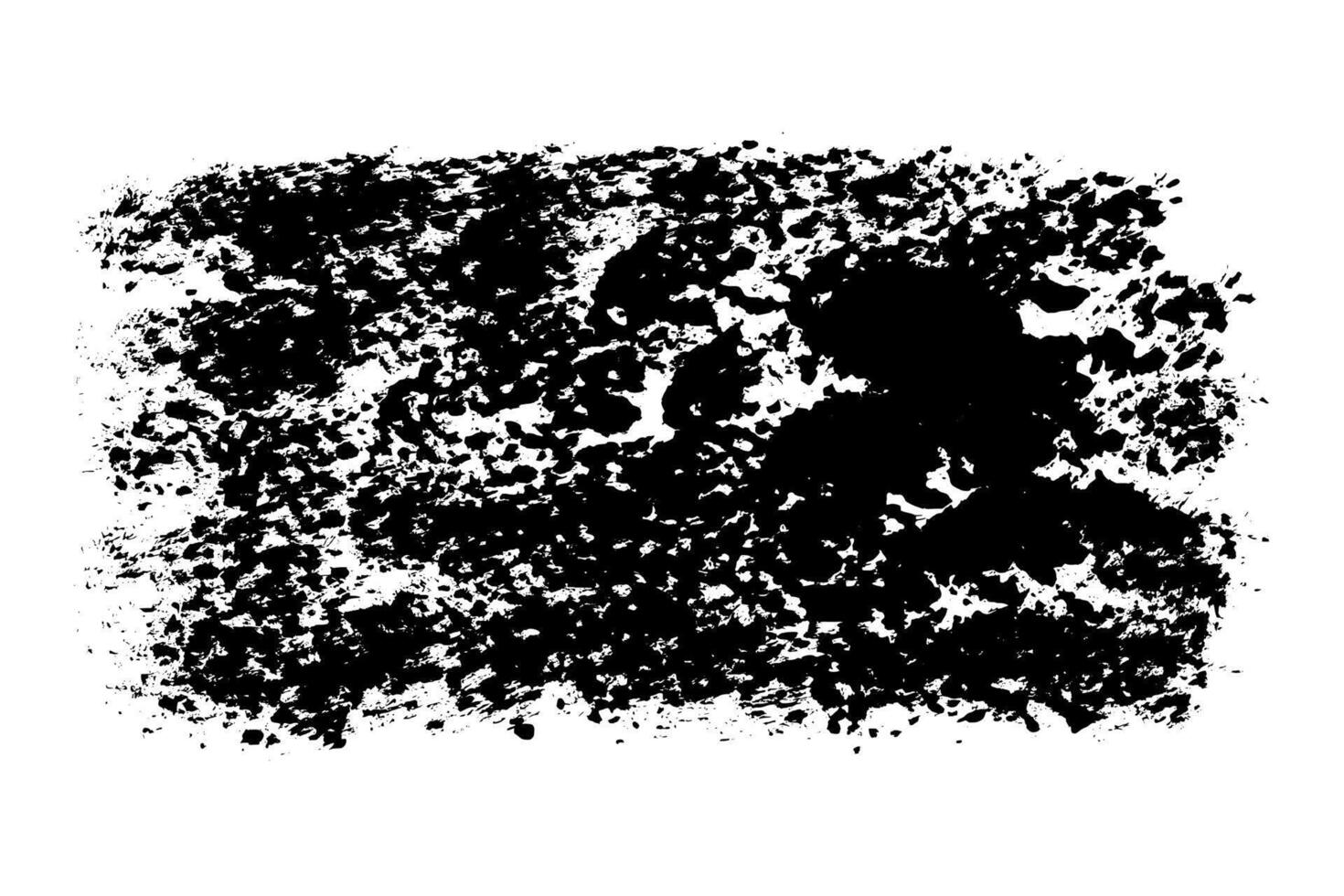 Thick Grainy Brush Stroke Texture. Black grunge distressed paintbrush design element. Hand draw big bold paint line shape vector