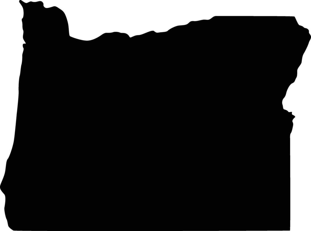 Map of Oregon United States with silhouette style vector