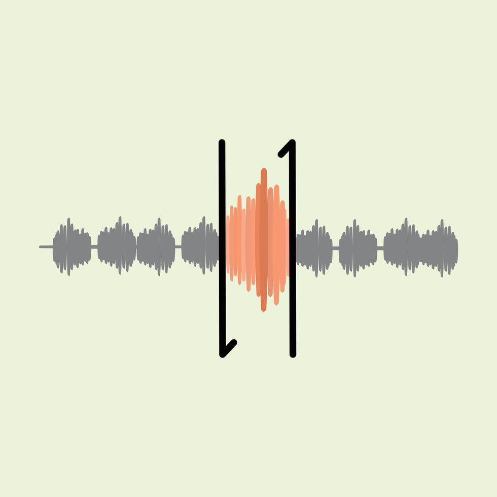 Sound waves illustration in flat design style. Sound wave audio editor illustration. design elements illustration application cut, add and edit audio vector