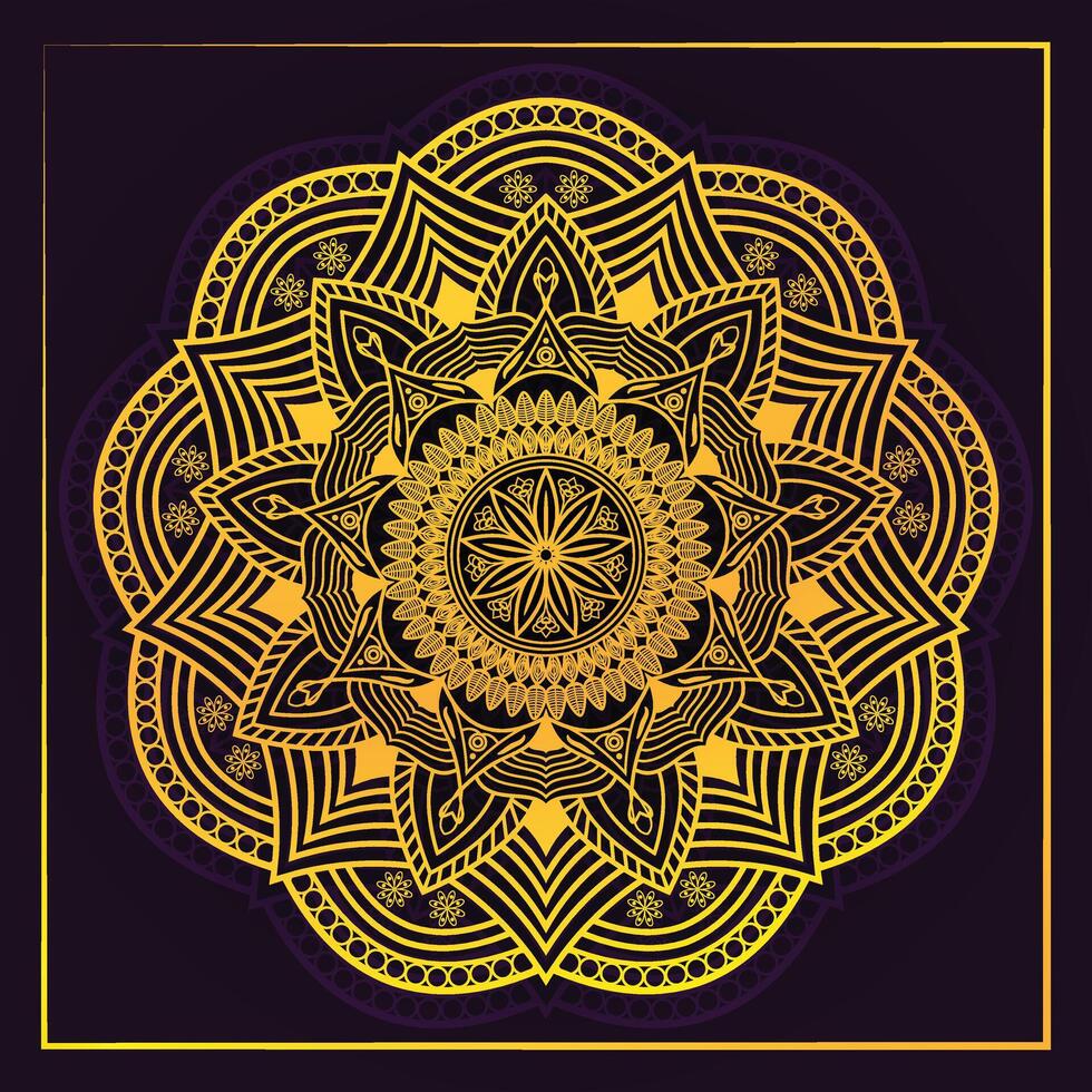 Gold mandala design with abstract pattern style vector