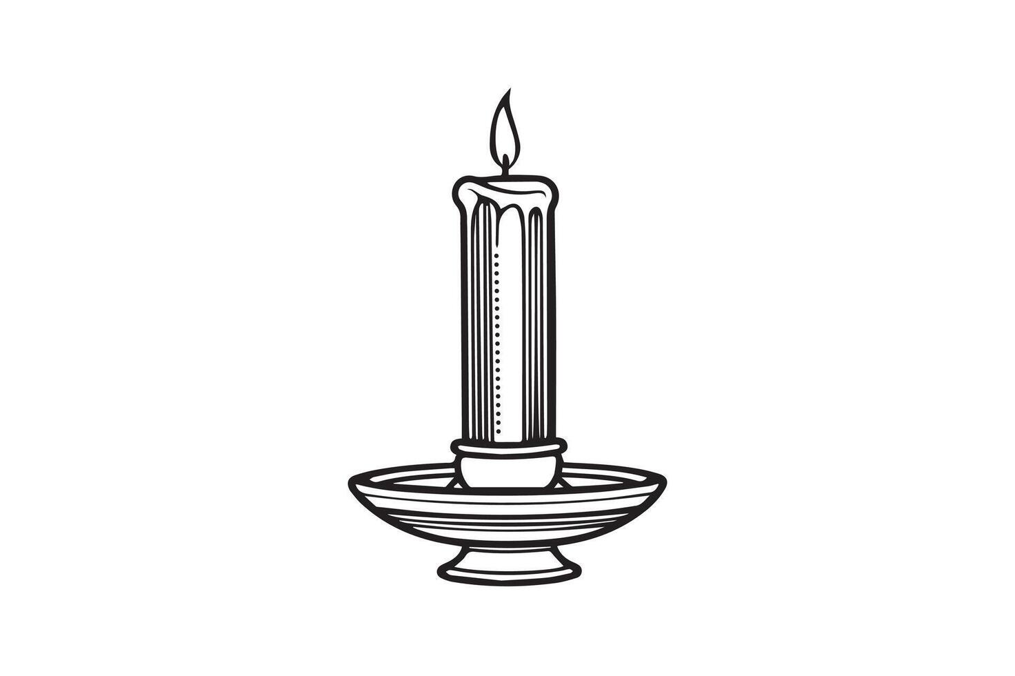 Kwanzaa candle free line art silhouette illustration on white background vector