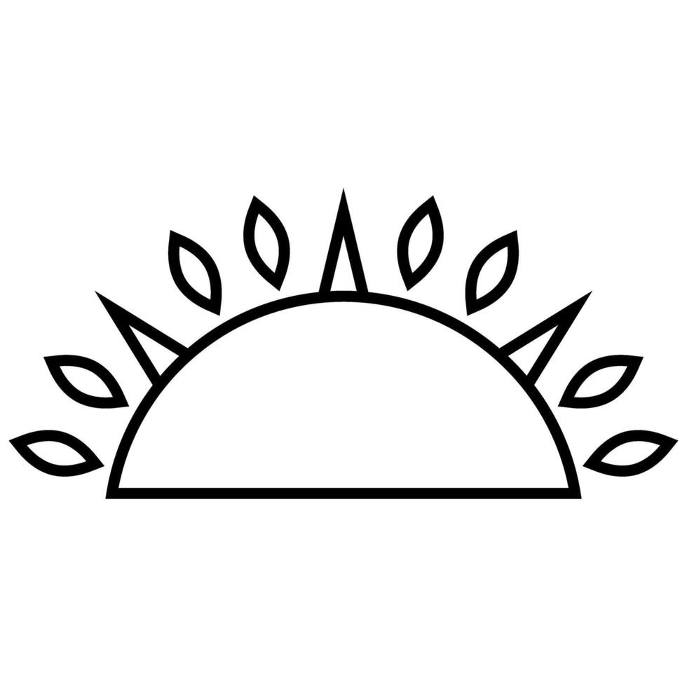 Sun and leaves icon. Outline illustration of sun and leaves icon for web vector