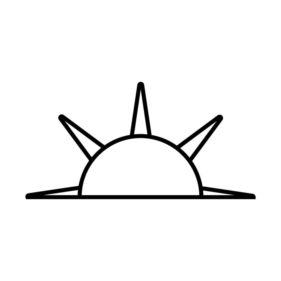 sunset icon over white background, line style, illustration design. vector