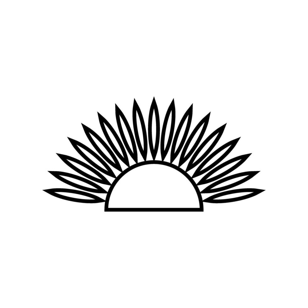 sunflower icon over white background, line style, illustration design vector