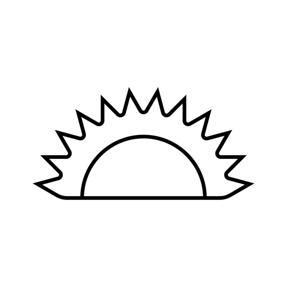 sun icon over white background, half line half color style, illustration. vector