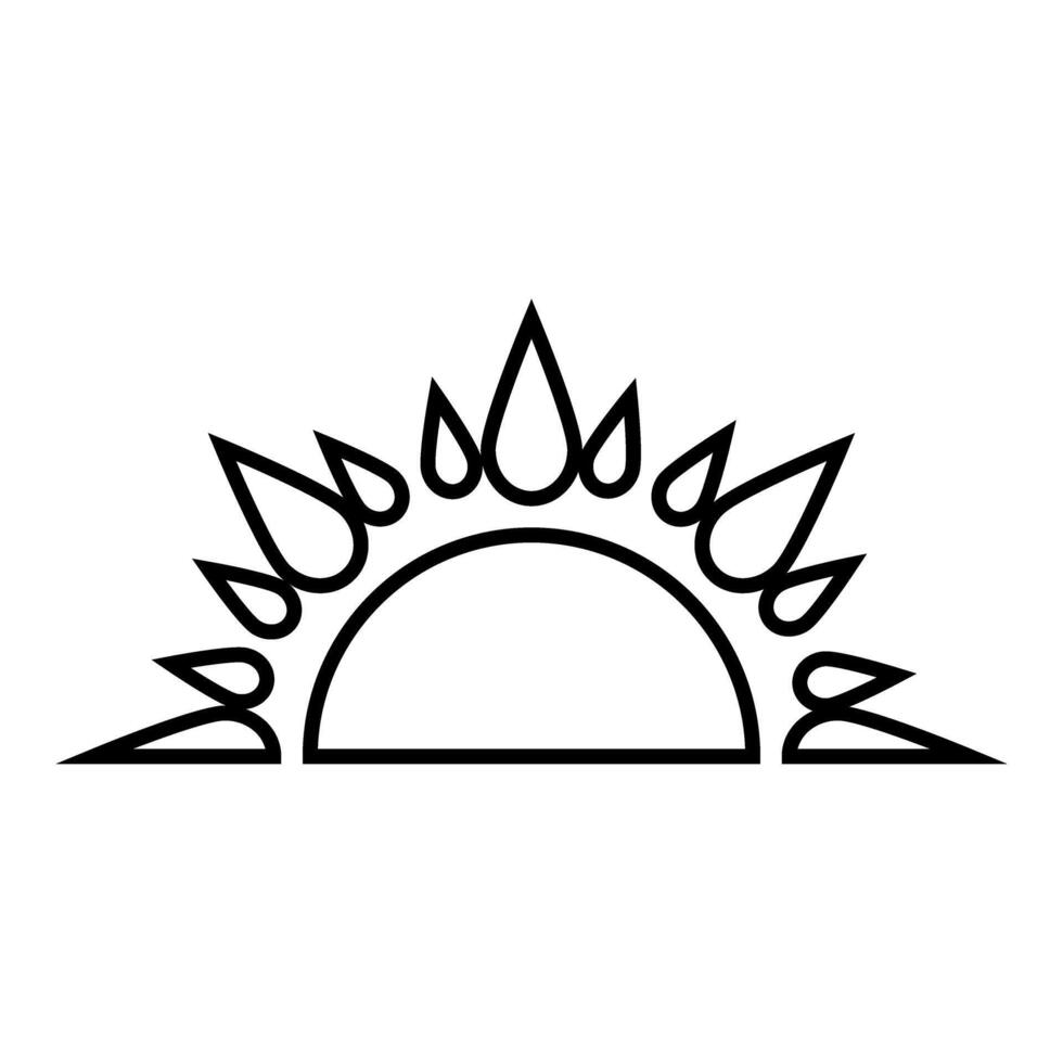 Sun icon. Outline sun icon for web design isolated on white background vector