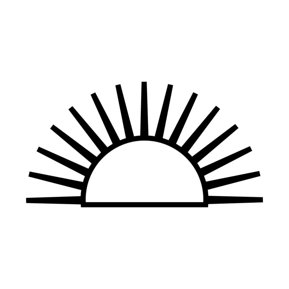 Sunset icon . A thin line sign. Isolated contour symbol illustration. vector