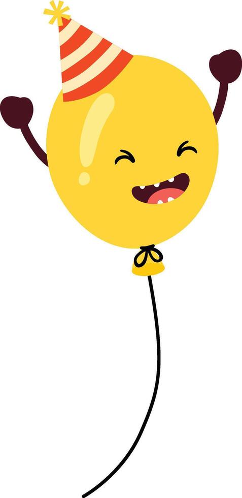 Happy Flying Balloon Character Isolated vector