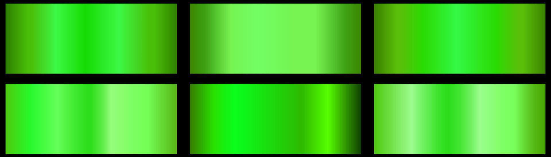 Green ecology gradients set. Bright and shiny green gradient colorful illustration gradient for backgrounds, banner, user interface, flyers, cards vector