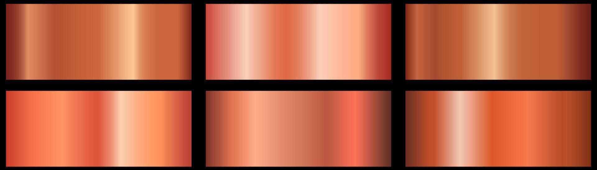 gradient shiny copper bronze and metallic steel for chrome border, bronze frame, ribbon or cover design of label, banner, coin, sticker, flyer, card, poster, ring. vector