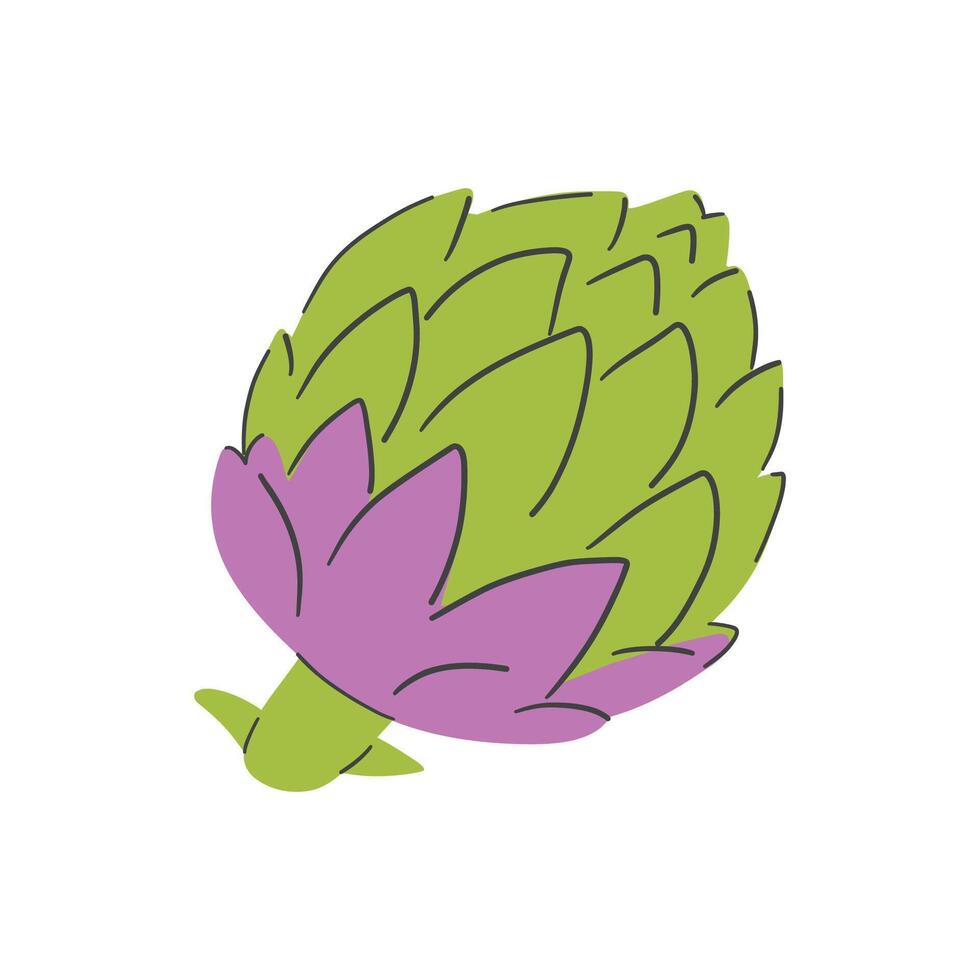 Artichoke flat icon isolated on white background. illustration. vector