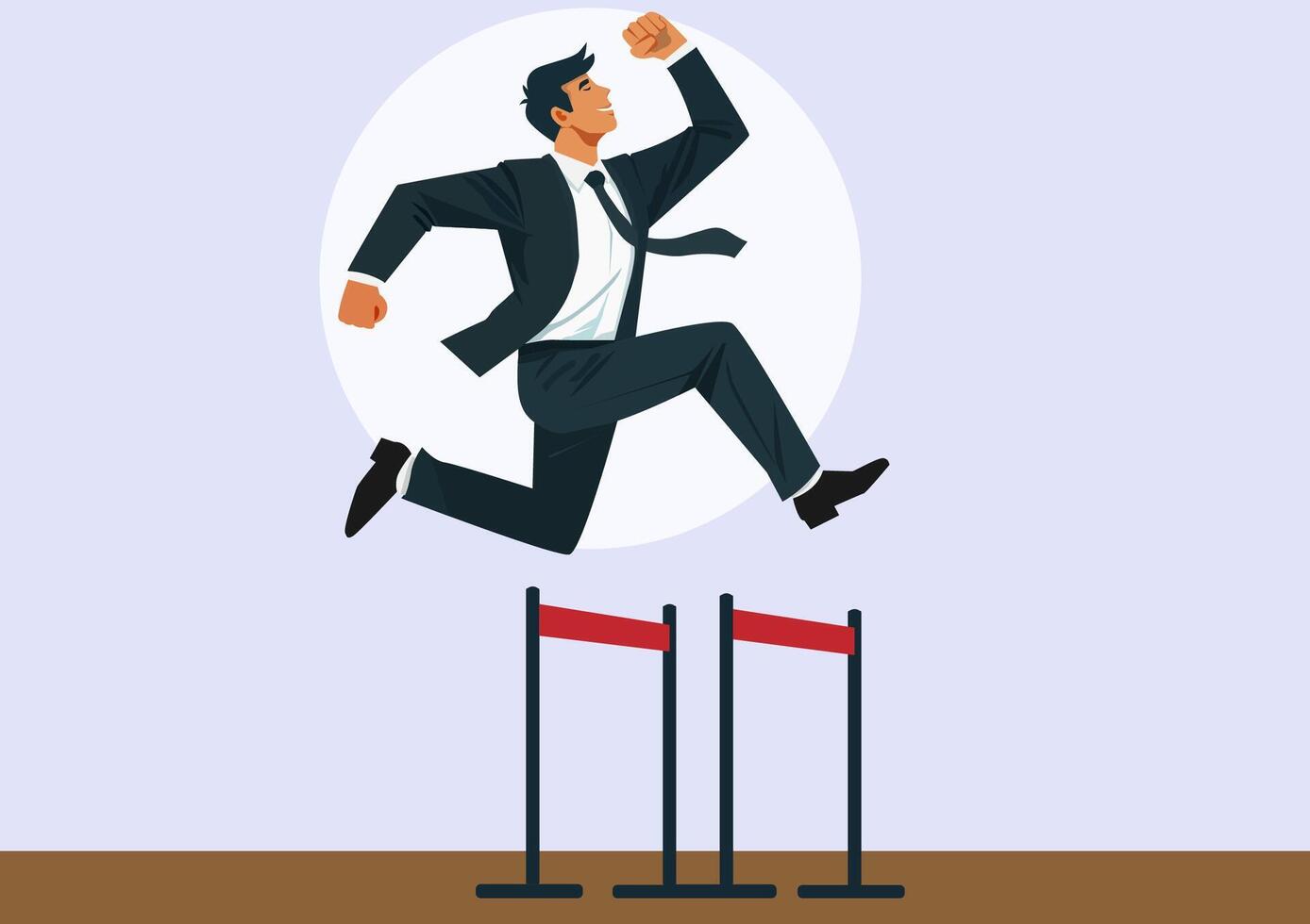 illustration. Businessman jumping over obstacles vector