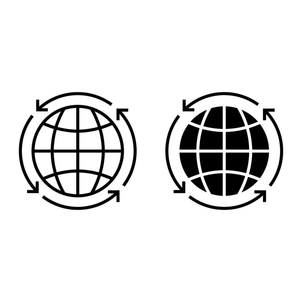 globe with circle arrow vector