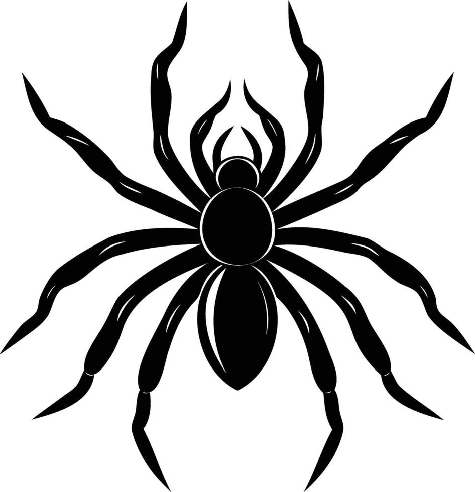 Creepy and Intricate Spider Silhouettes for Web-Inspired Designs vector