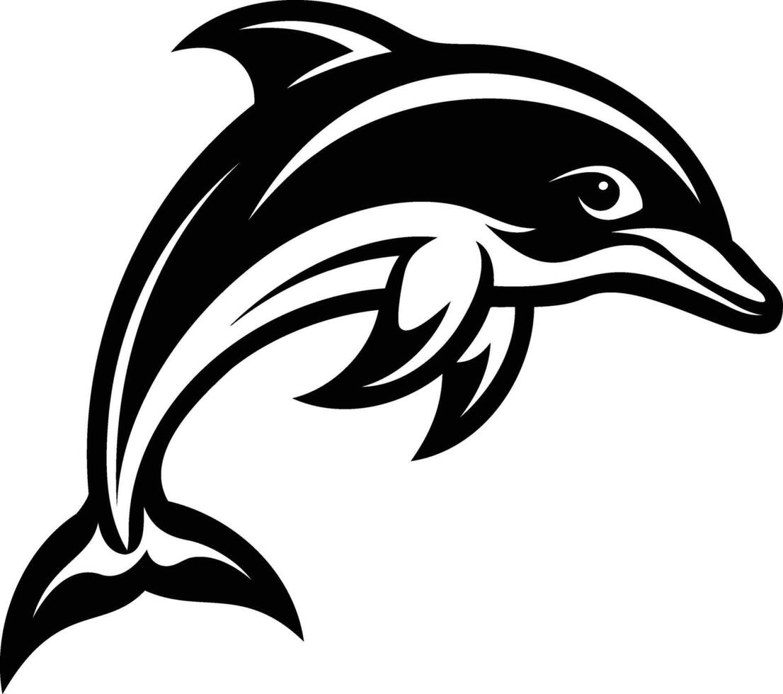 Graceful Dolphin Silhouettes for Ocean-Inspired Art and Design vector