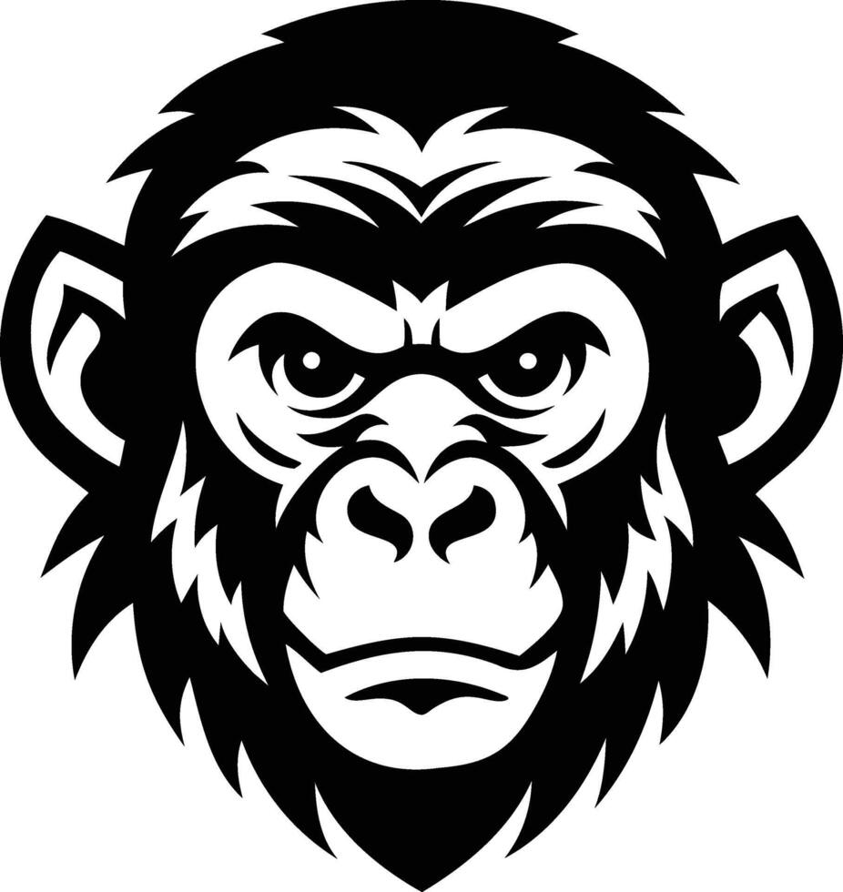 Playful Monkey Head Silhouettes for Fun and Unique Artwork Designs vector