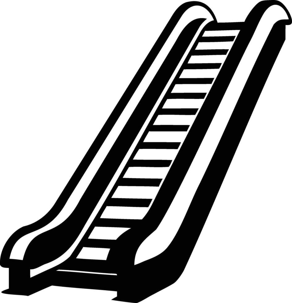 Modern and Dynamic Escalator Silhouettes for Urban Design and Architecture vector