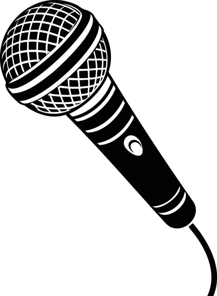 Stylish Microphone Silhouettes for Music, Media, and Performance Designs vector