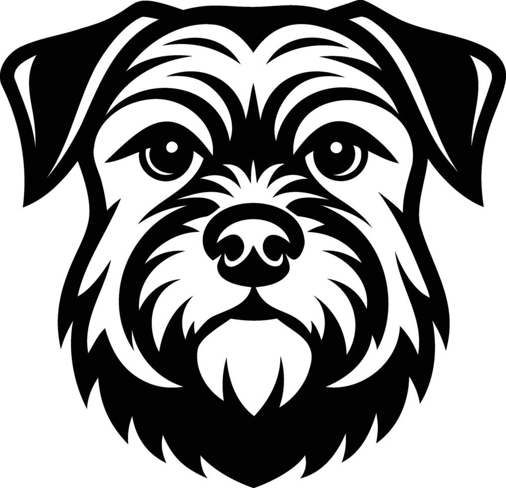 Charming Border Terrier Dog Silhouettes for Playful and Loyal Companion Designs vector