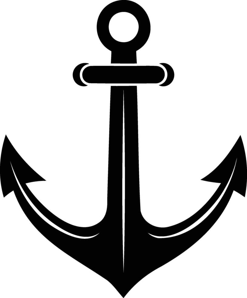 Strong and Steady Anchor Silhouettes for Nautical and Maritime Designs vector