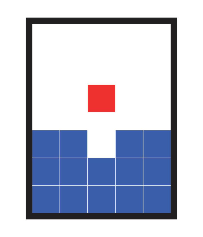 Illustration puzzle bauhaus wall art unique design abstract vector