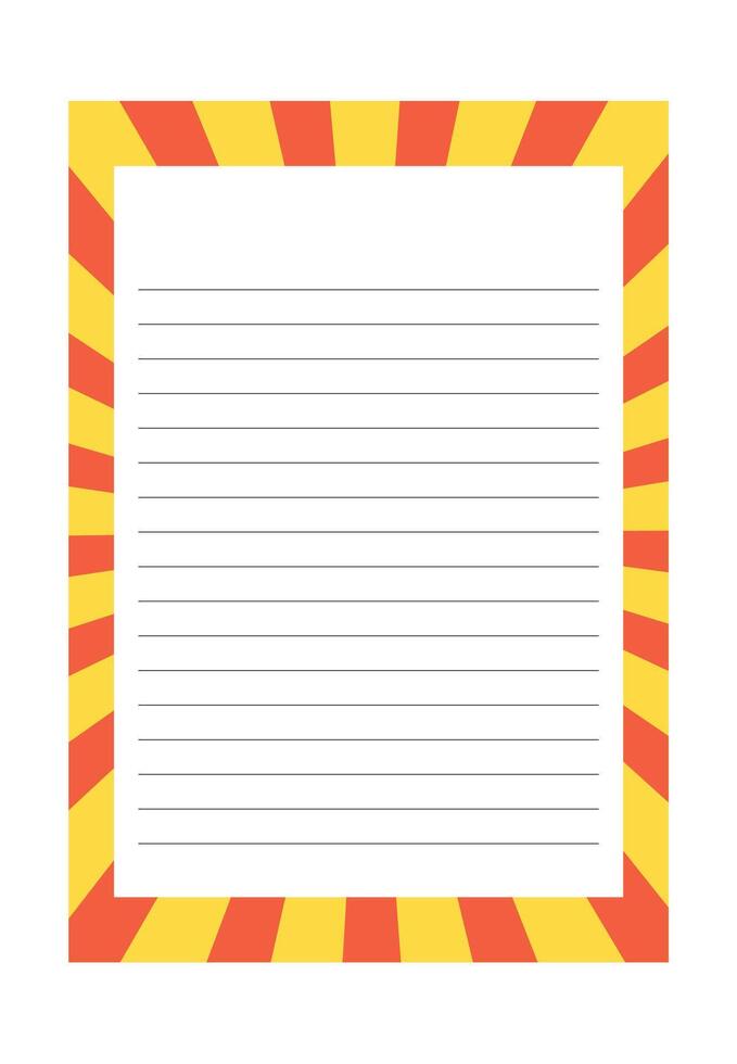 Design template notebook with sunburst retro vector